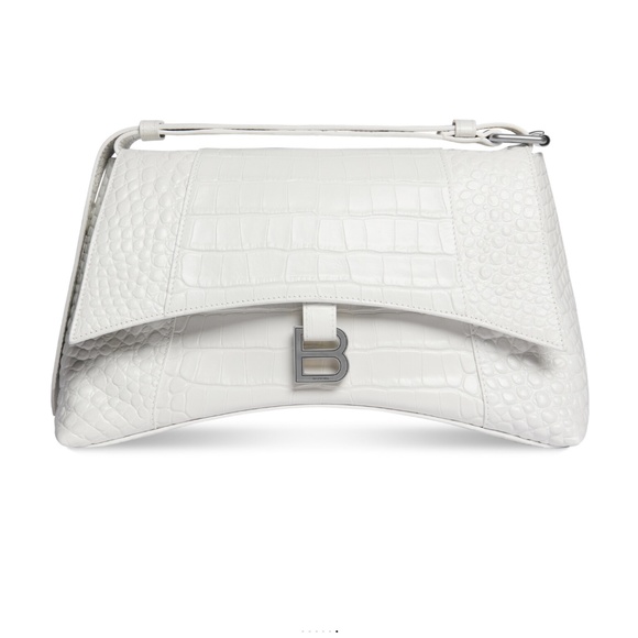 - NEW Balenciaga Downtown Medium Shoulder Bag Crocodile Embossed AX4 - Picture 6 of 14